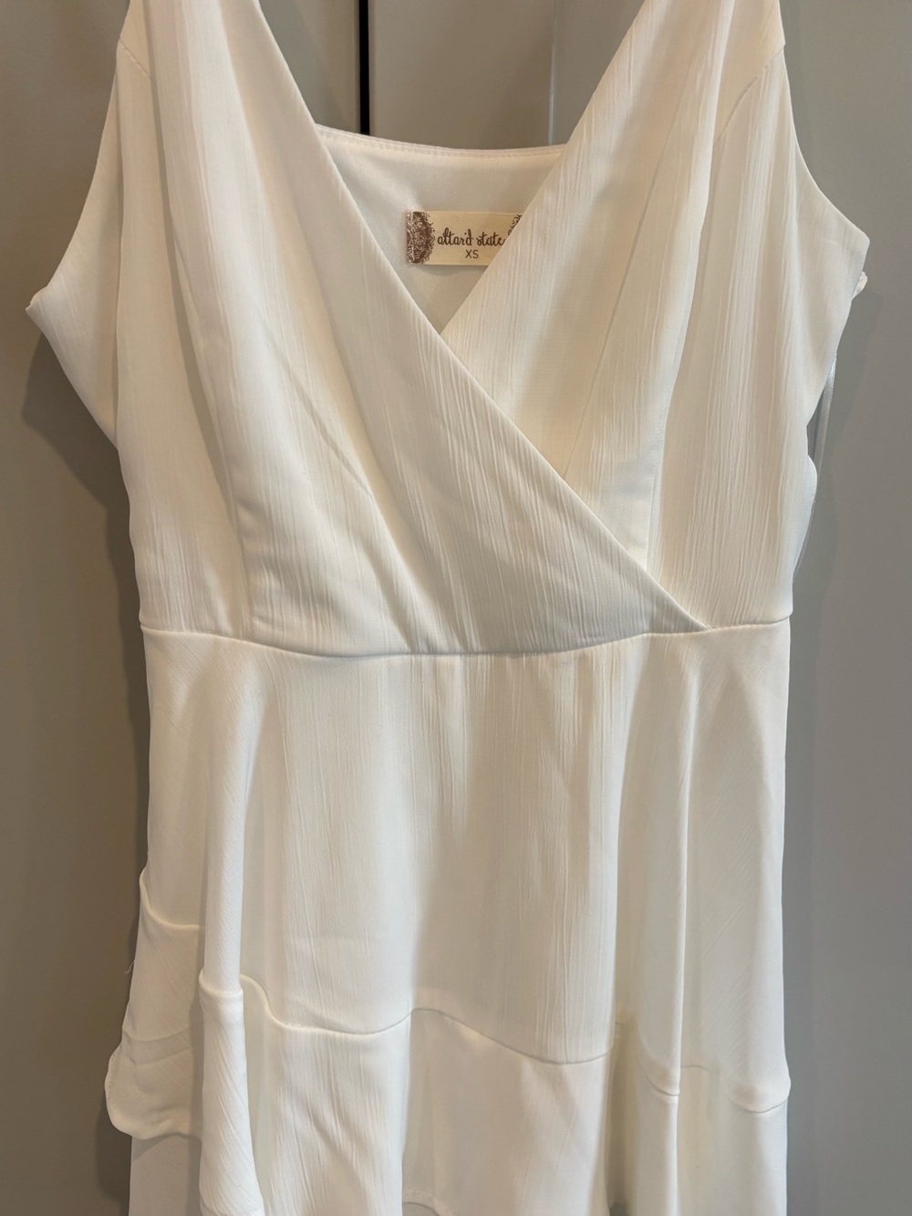 Altar'd State White Sleeveless Wrap-Front Peplum Top